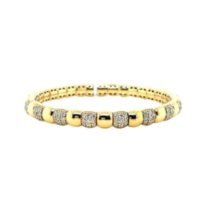 Gold Bead and Diamond Pav?? Bracelet in Yellow Gold